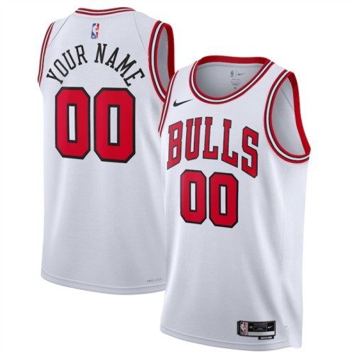Youth Chicago Bulls Active Player Custom White Association Edition Swingman Stitched Jersey